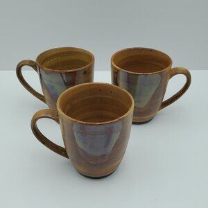 Sango Splash Brown Mugs Brown Drip Matte Glossy Glaze Earth Tones #4951 Mugs